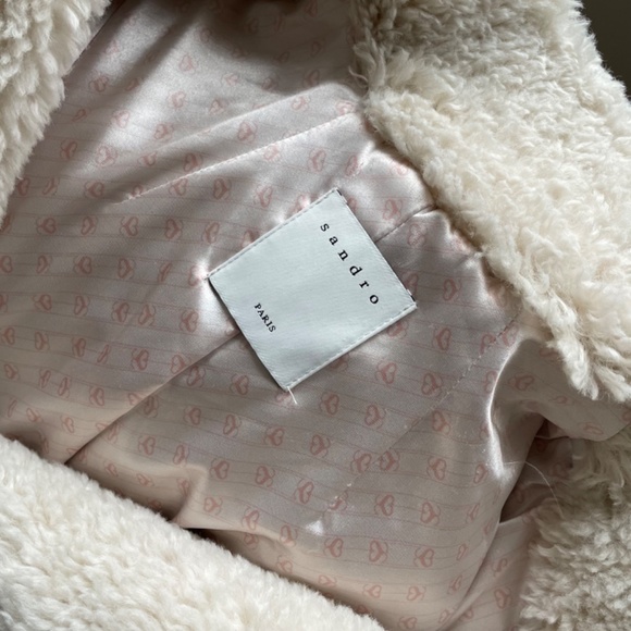 Sandro Paris Rocky Faux Shearling Coat - Picture 10 of 11